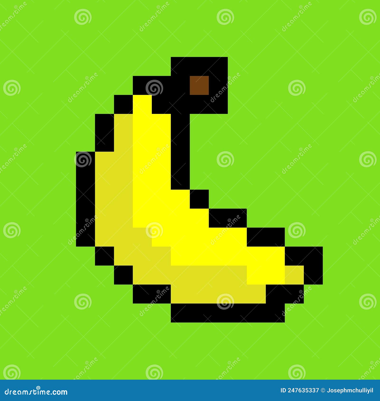 pixel bananas,  . white background.  objectbanana in the pixelÃÂ in green background.